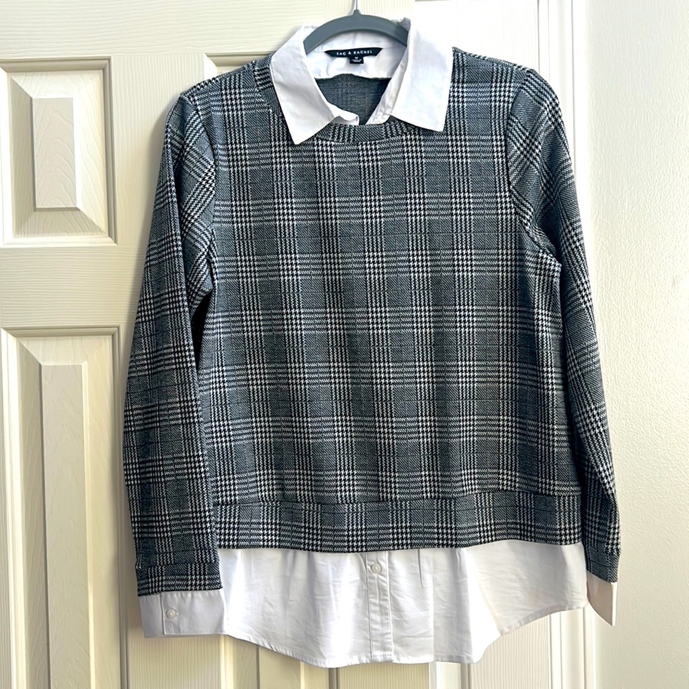 Sweater/blouse layered shirt